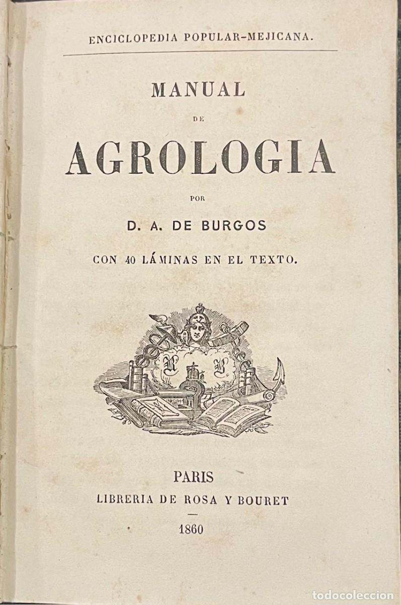 Libros antiguos: Manual de Agrolog&iacute;a - D. A. de Burgos - Foto 1