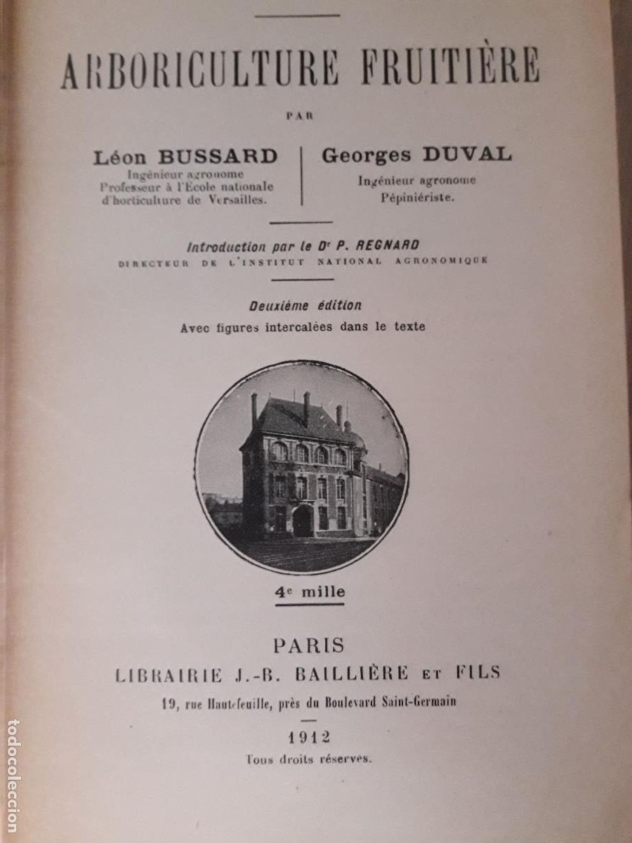 Libros antiguos: Arboriculture Fruitiere. Bussard / Duval. 1912 - Foto 2