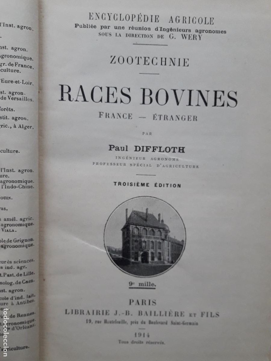 Libros antiguos: Zootechnie, Races bovines. P.Diffloth 1914 - Foto 2