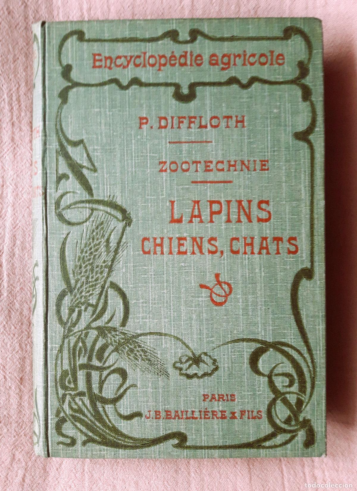 Libros antiguos: Zootechnie. Lapins, Chiens, Chats. P.Diffloth 1910 - Foto 1