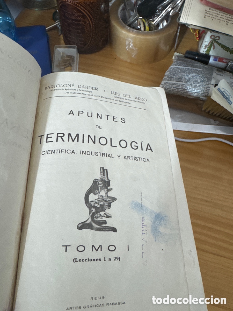 Libros antiguos: Apuntes de terminolog&iacute;a cient&iacute;fica, industrial y art&iacute;stica - Foto 1
