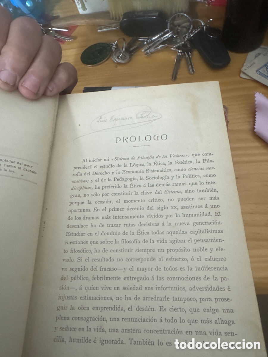 Libros antiguos: Sistema de la filosof&iacute;a de los valores - Foto 3