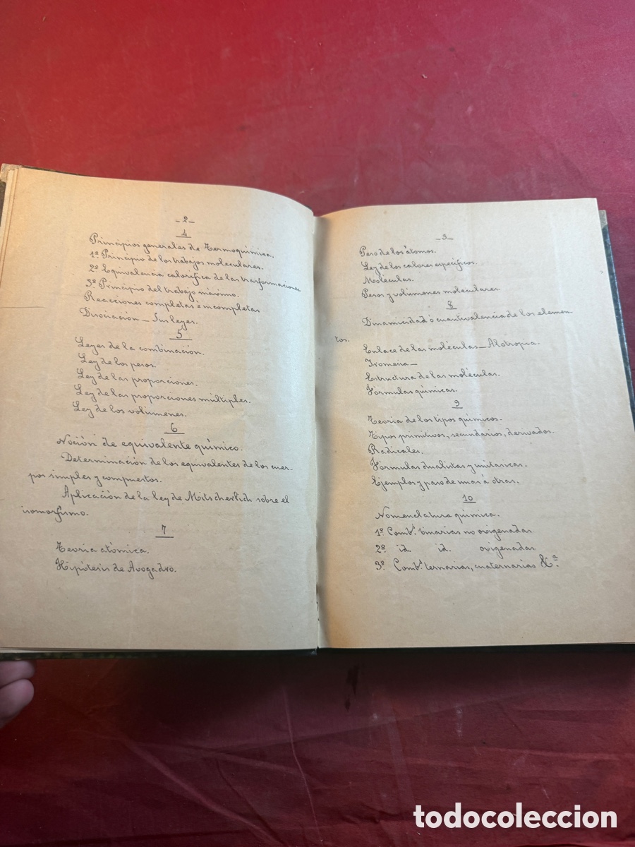 Libros antiguos: APUNTES DE QU&Iacute;MICA CURSO DE 1889-90 - Foto 2