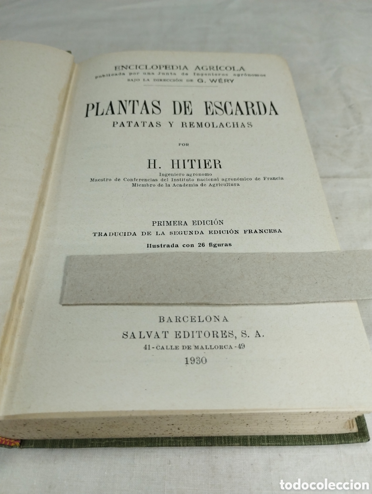Libros antiguos: Plantas de escarda. H. Hitier, 1930 - Foto 2