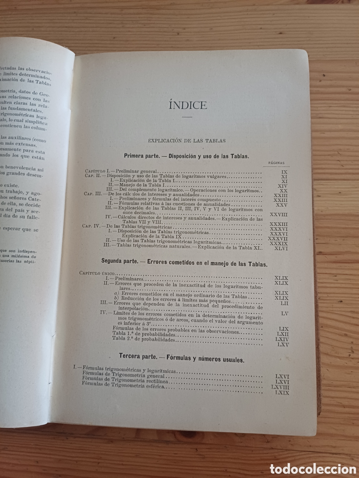 Libros antiguos: Tabla de logaritmos Trigonometricas y de calculos de intereses Eusebio Sanchez Ramos 1915 - Foto 3