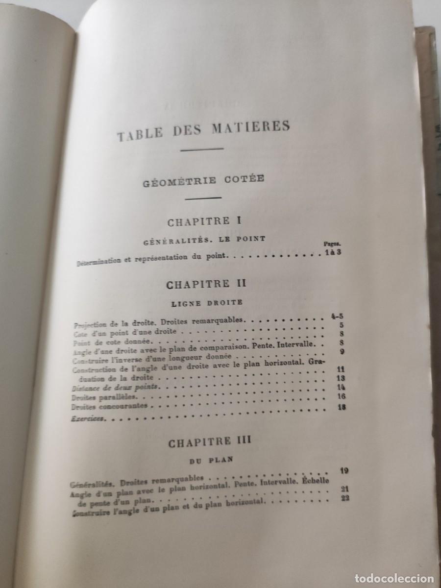 Libros antiguos: Geometrie descriptive et Geometrie Cotee - Foto 4