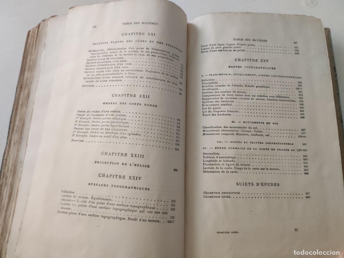 Libros antiguos: Geometrie descriptive et Geometrie Cotee - Foto 5