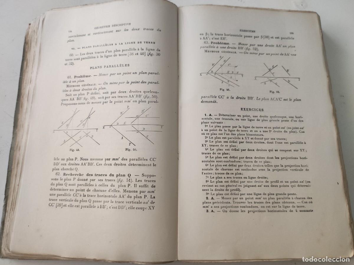 Libros antiguos: Geometrie descriptive et Geometrie Cotee - Foto 6