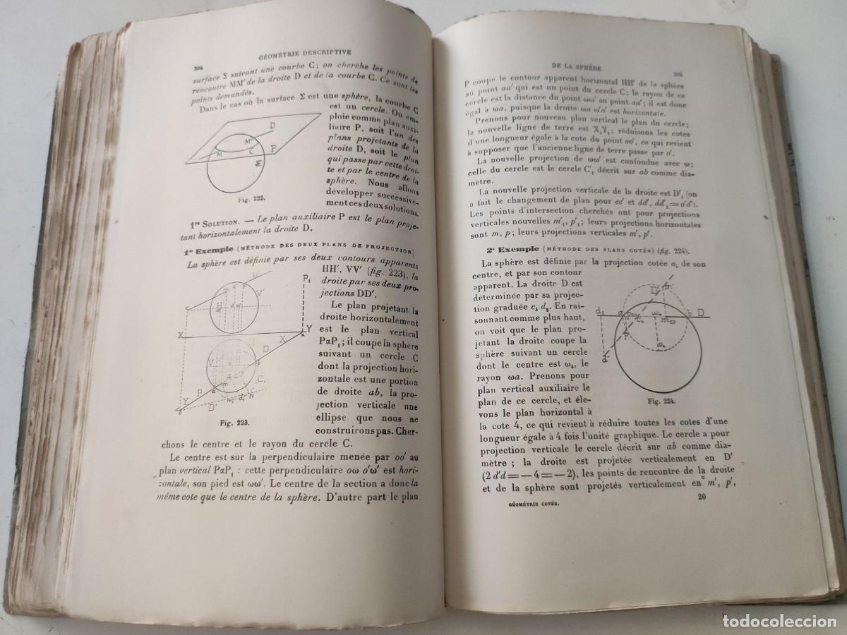 Libros antiguos: Geometrie descriptive et Geometrie Cotee - Foto 7