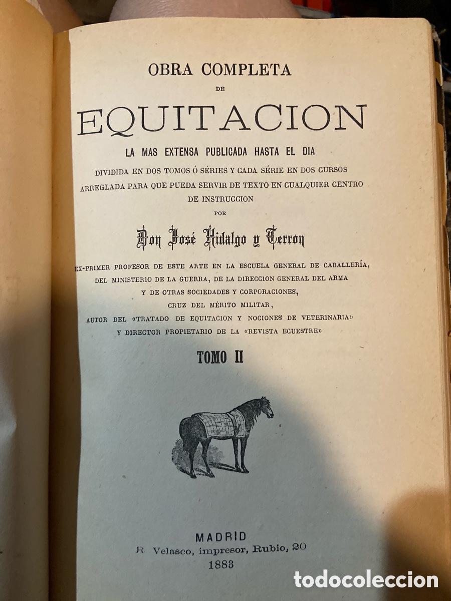 Libros antiguos: Obra completa de Equitaci&oacute;n- Jose Hidalgo-B4 - Foto 8