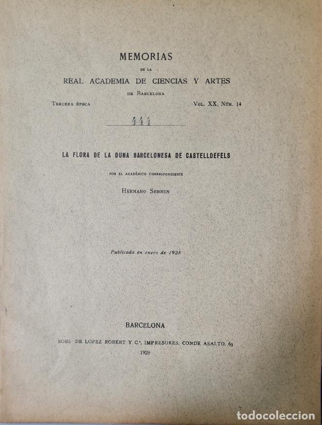 Libros antiguos: LA FLORA DE LA DUNA DE CASTELLDEFELS - Foto 1