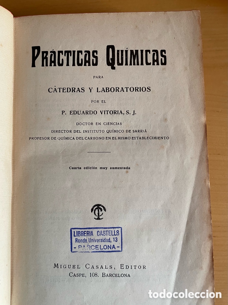 Libros antiguos: Pr&aacute;cticas qu&iacute;micas 1930 - Foto 3