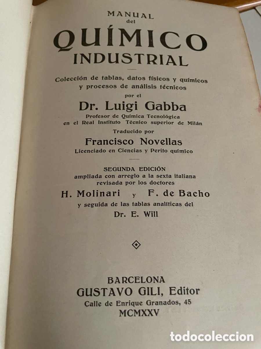 Libros antiguos: Manual del Qu&iacute;mico . A&ntilde;o 1925 - Foto 4