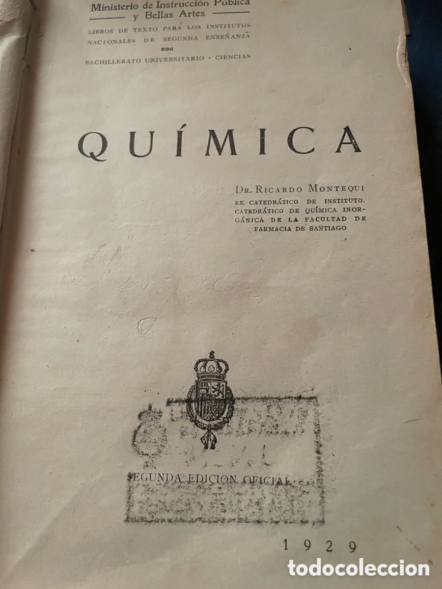 Libros antiguos: Antiguo libro de Qu&iacute;mica . 1929 - Foto 2