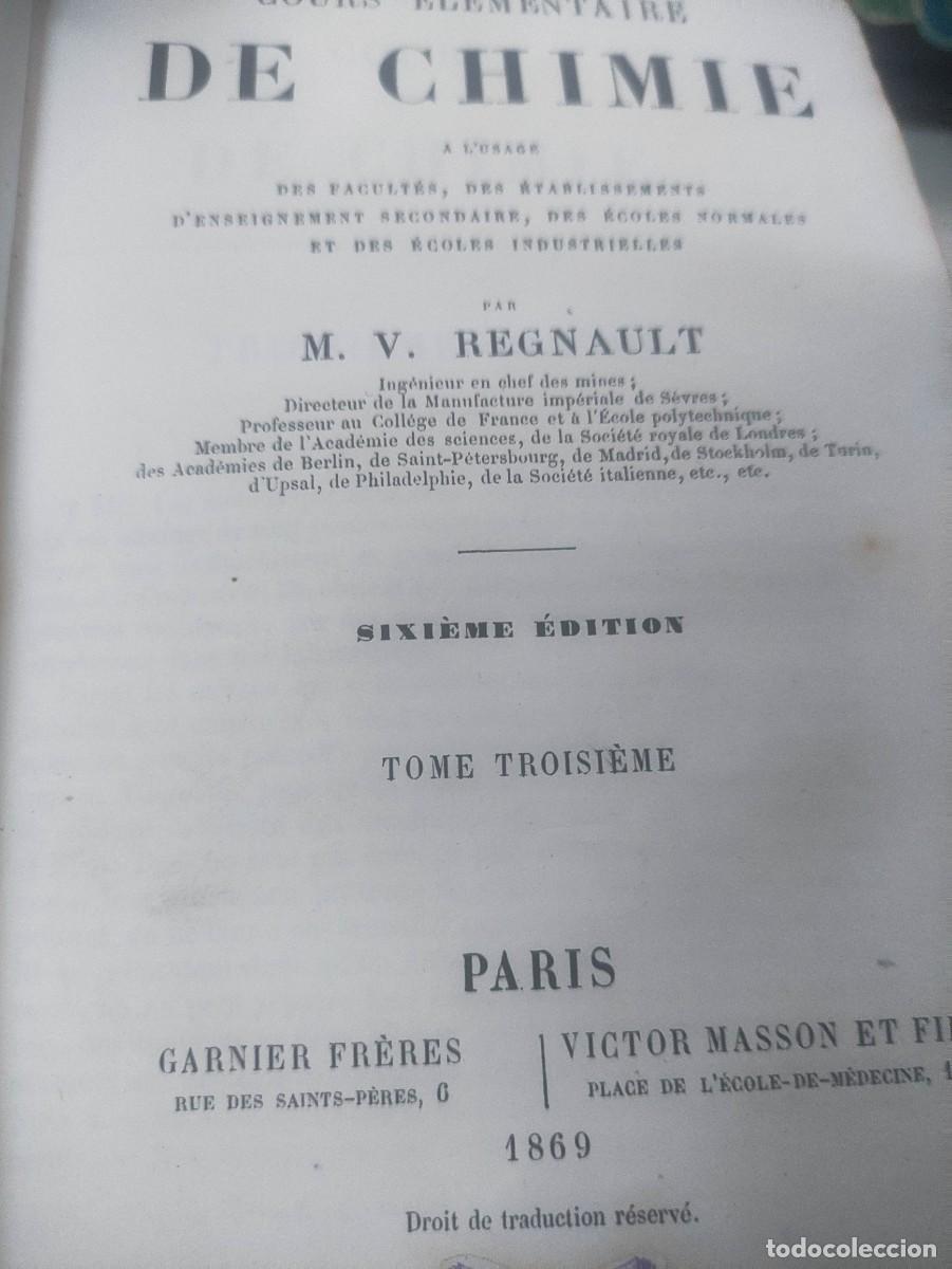 Libros antiguos: Cours &eacute;l&eacute;mentaire de chimie. - Foto 3