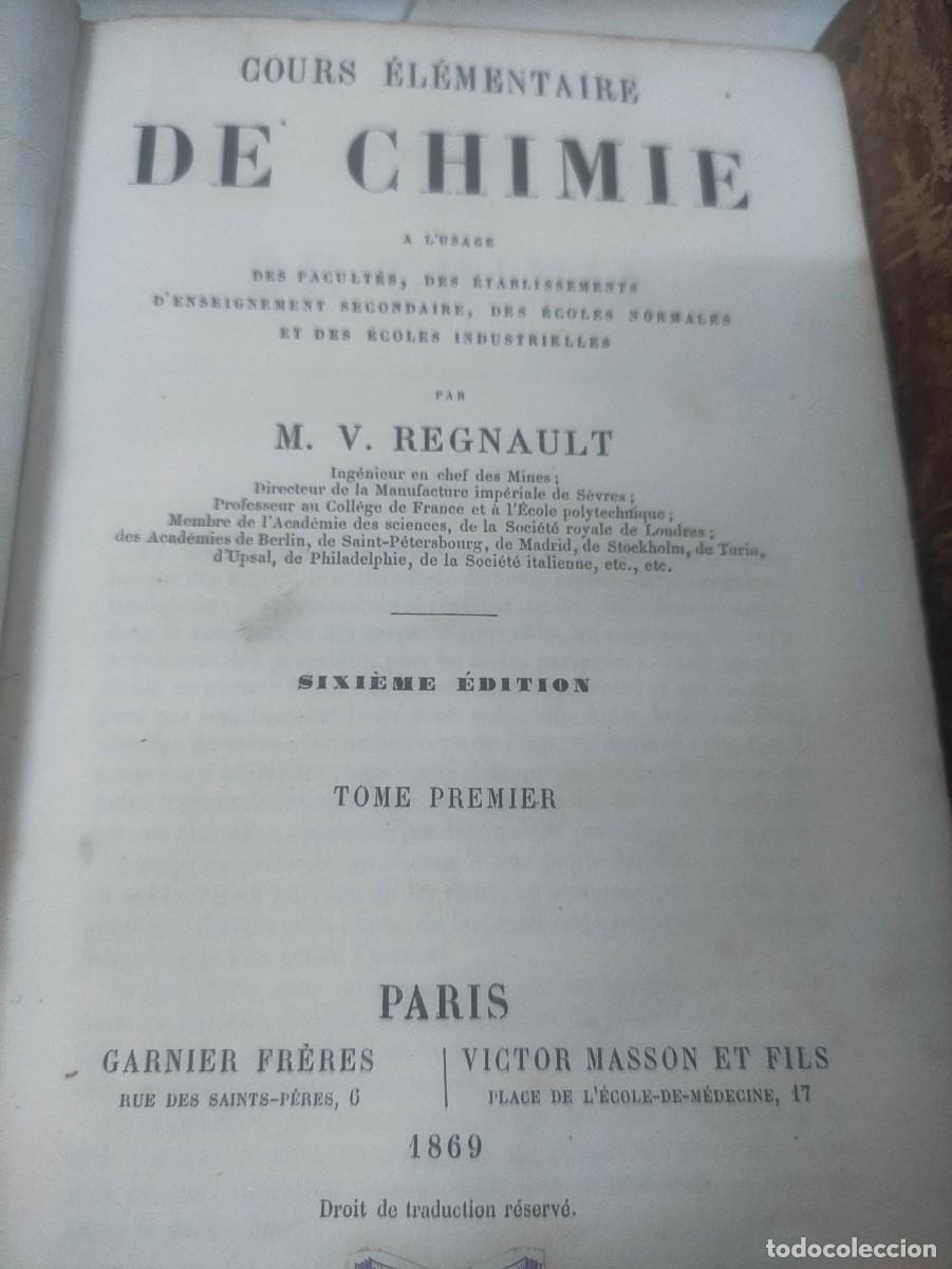 Libros antiguos: Cours &eacute;l&eacute;mentaire de chimie. - Foto 9