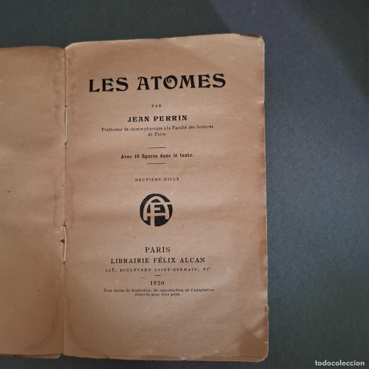 Libros antiguos: Les atomes - Jean Perrin - 1920 - Foto 2