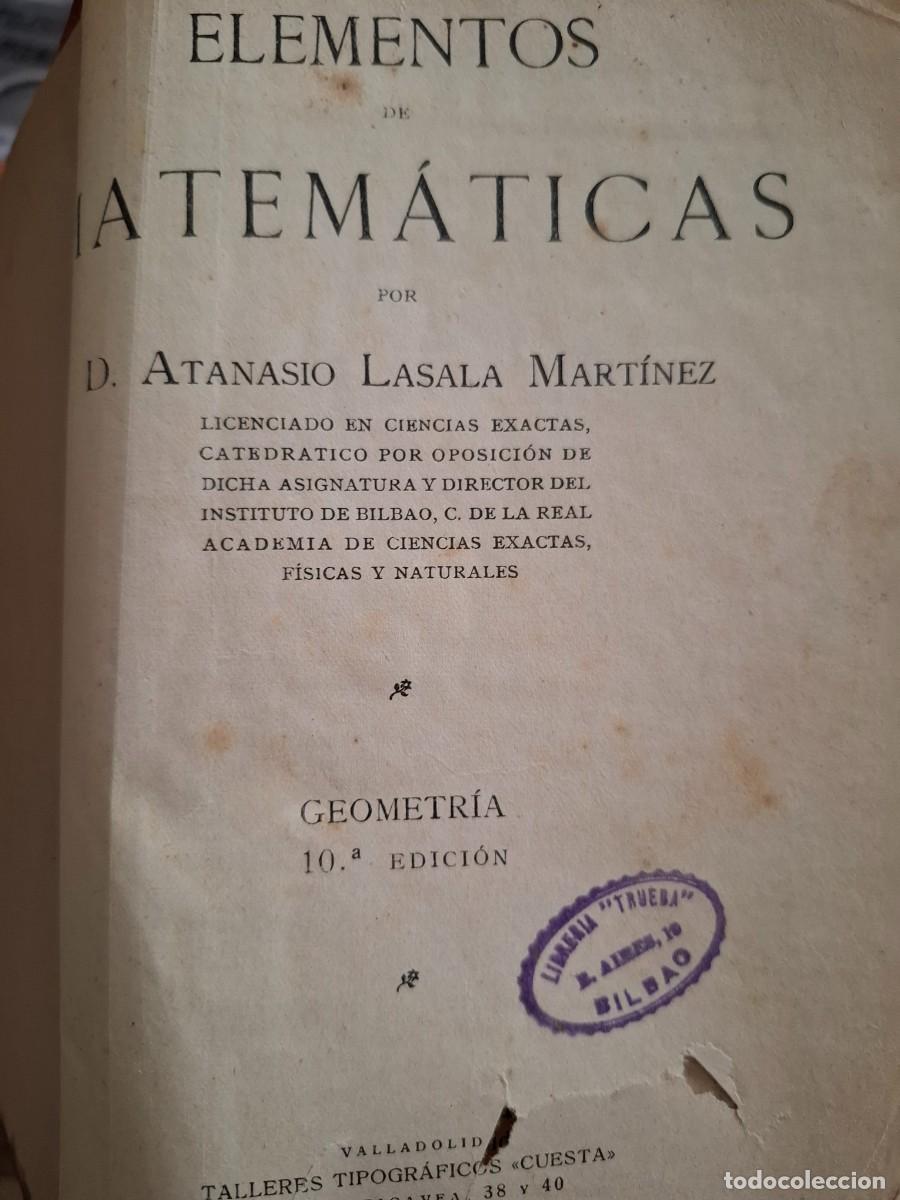 Libros antiguos: geometr&iacute;a Atanasio Lasala Mart&iacute;nez - Foto 2