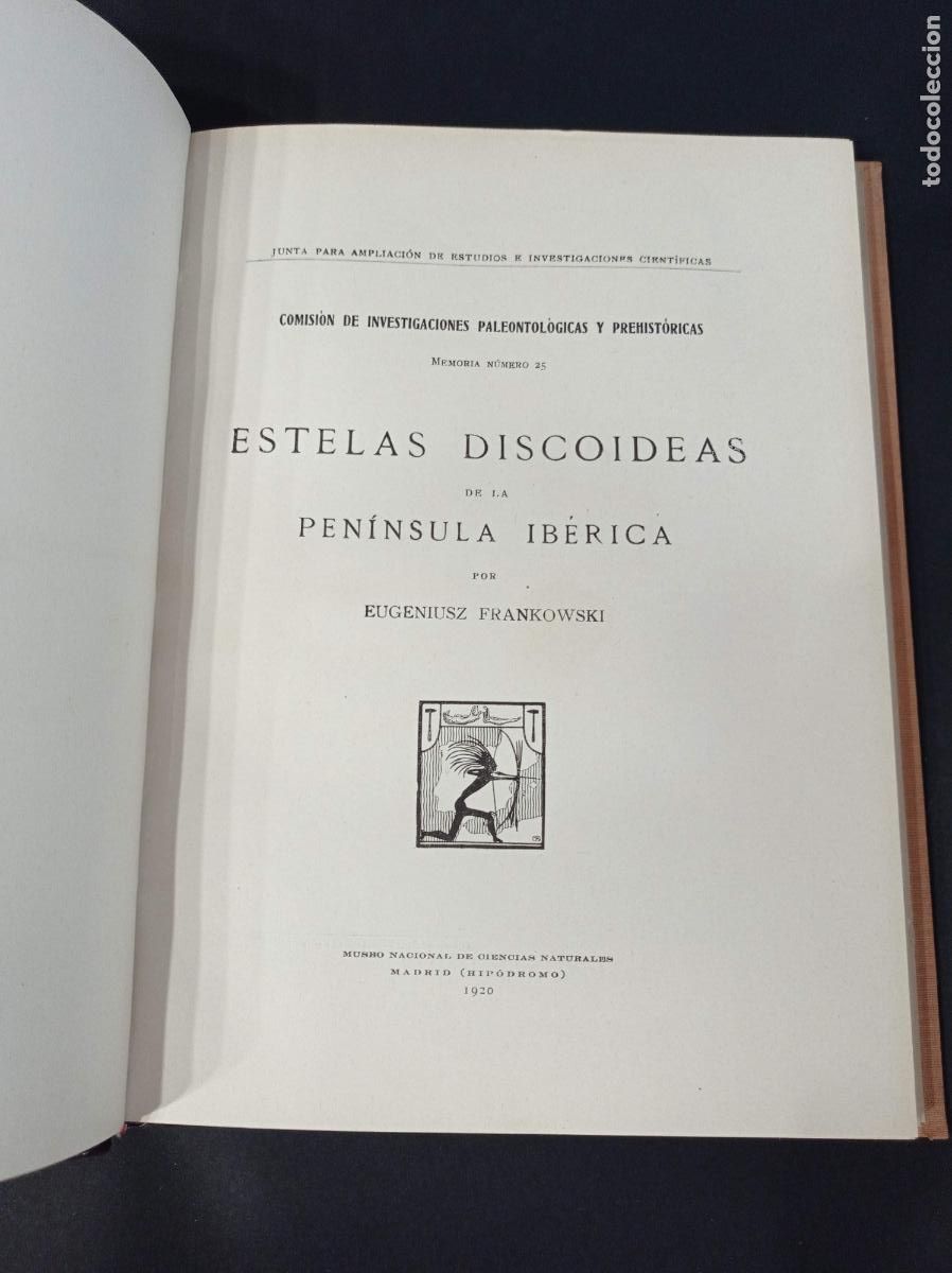 Libros antiguos: 1920 - EUGENIUSZ FRANKOWSKI. Estelas discoideas de la pen&iacute;nsula ib&eacute;rica - Foto 3