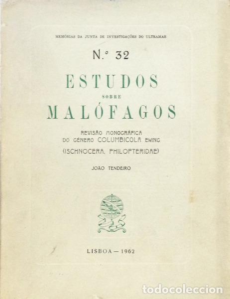 Libros antiguos: TENDEIRO. (Jo&atilde;o) - ESTUDOS SOBRE MAL&Oacute;FAGOS. - Foto 1