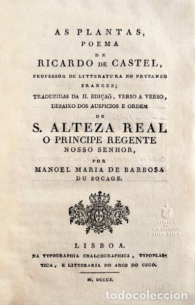 Libros antiguos: CASTEL, Ricardo de. - AS PLANTAS, - Foto 1