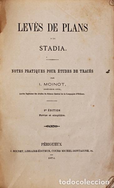 Libros antiguos: MOINOT. (I.) - LEV&Eacute;S DE PLANS A LA STADIA. - Foto 1