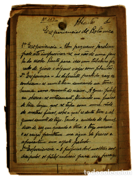 Libros antiguos: AUGUSTO DOS SANTOS. (A.) - EXPERIENCIAS DE BOT&Acirc;NICA. [MANUSCRITO] - Foto 1