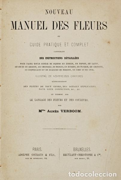 Libros antiguos: VERBOOM. (Agn&egrave;s) - NOUVEAU MANUEL DES FLEURS. - Foto 1