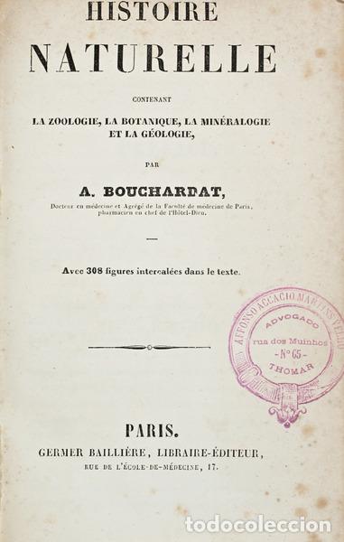 Libros antiguos: BOUCHARDAT. (A.) - HISTOIRE NATURELLE. - Foto 1