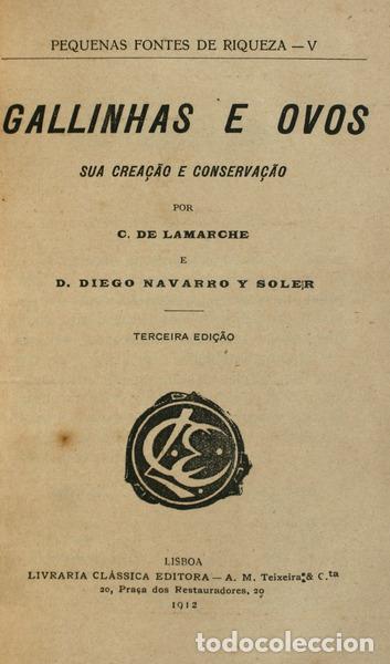 Libros antiguos: LAMARCHE. (C. de) e D. Diego Navarro y Soler. - GALLINHAS E OVOS. - Foto 1