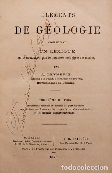Libros antiguos: LEYMERIE. (A.) - &Eacute;L&Eacute;MENTS DE G&Eacute;OLOGIE. - Foto 1