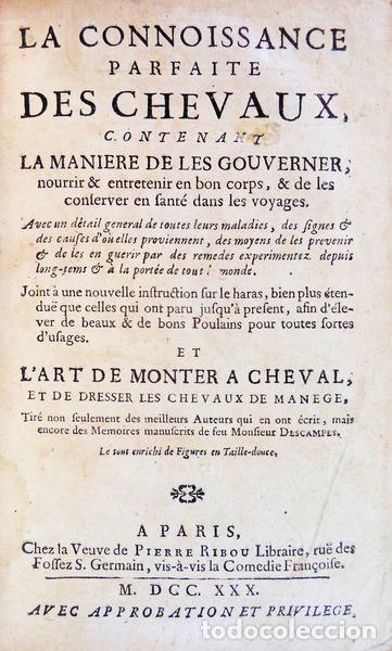 Libros antiguos: LIGER. (Louis) - LA CONNOISSANCE PARFAITE DES CHEVAUX, - Foto 1