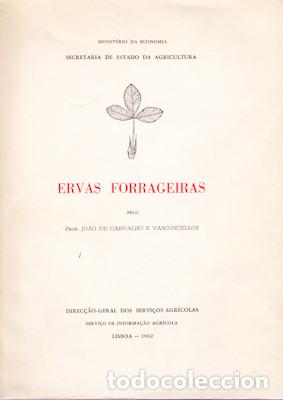 Libros antiguos: CARVALHO E VASCONCELOS. (Jo&atilde;o de) - ERVAS FORRAGEIRAS. - Foto 1