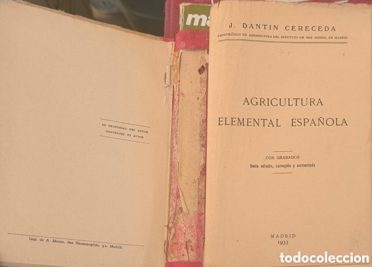 Libros antiguos: Agricultura elemental espa&ntilde;ola - Foto 3