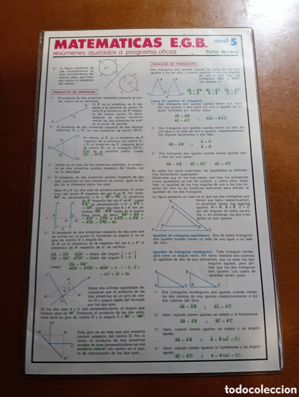 Libros antiguos: Chuletas de matem&aacute;ticas E. G. B. - Foto 1