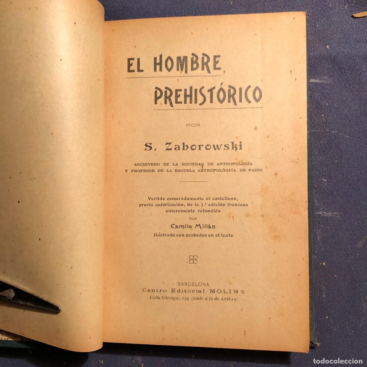 Libros antiguos: ZABOROWSKI : - EL HOMBRE PREHIST&Oacute;RICO - (MOLINS, c. 1900) - Foto 3