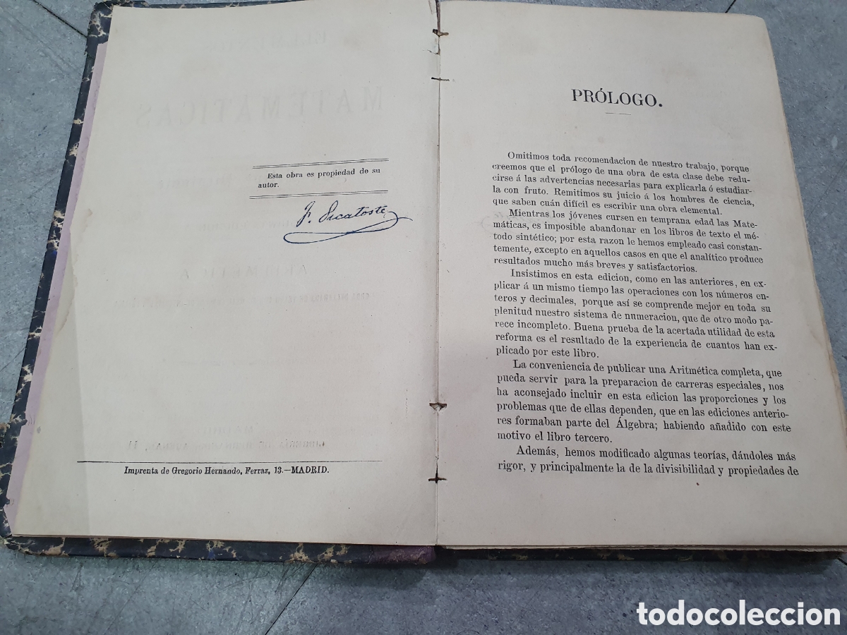 Libros antiguos: Elementos de Matem&aacute;ticas. Felipe Picatoste. 1881. (A) - Foto 3