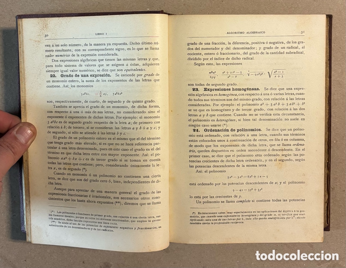 Libros antiguos: &Aacute;LGEBRA. IGNACIO SALINAS Y ANGULO Y MANUEL BEN&Iacute;TEZ Y PARODI. CASA EDITORIAL HERNANDO 1930. - Foto 4