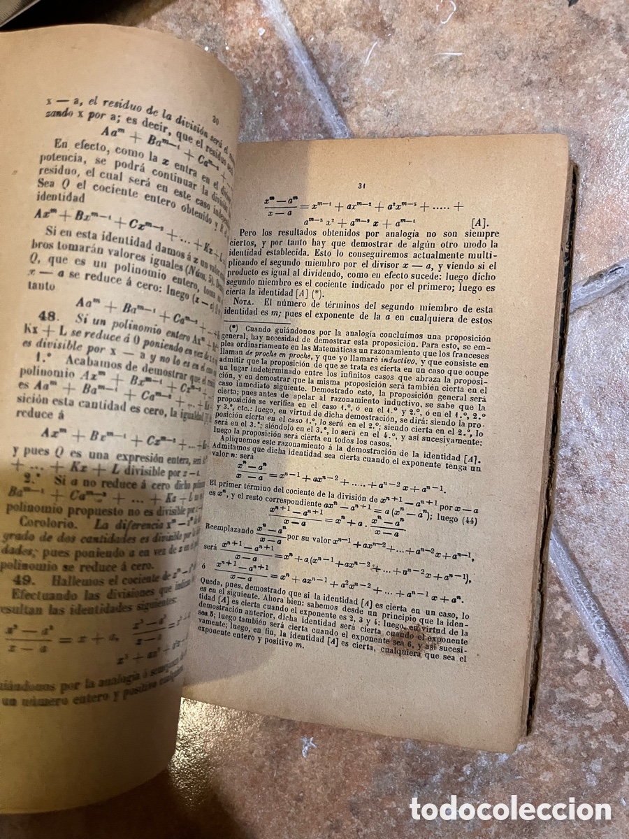 Libros antiguos: BLAS59 TRATADO DE &Aacute;LGEBRA ELEMENTAL / D.J. CORT&Aacute;ZAR - MADRID - 1908 - Foto 6