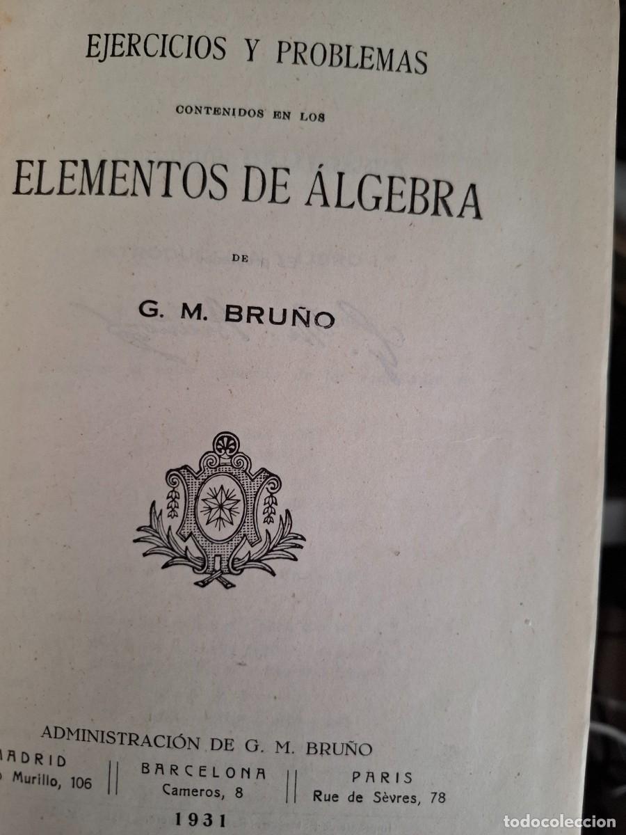 Libros antiguos: &aacute;lgebra ejercicios y problemas soluciones y respuestas G M Bru&ntilde;o - Foto 2