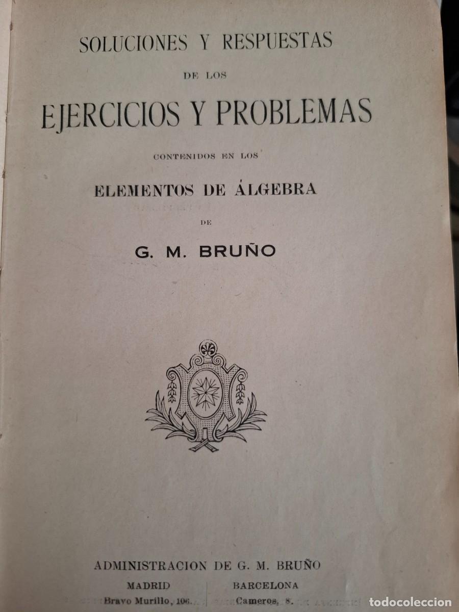 Libros antiguos: &aacute;lgebra ejercicios y problemas soluciones y respuestas G M Bru&ntilde;o - Foto 3