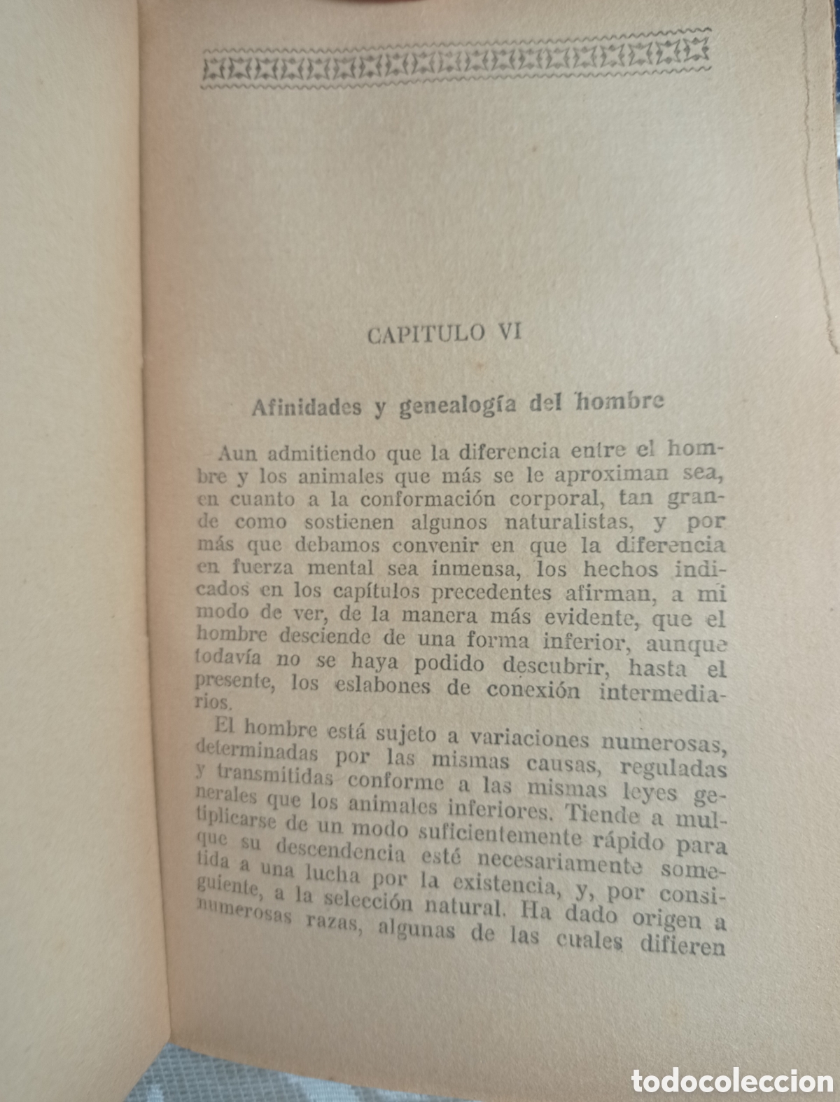 Libros antiguos: DARWIN. EL ORIGEN DEL HOMBRE. ED. MAUCCI - Foto 4