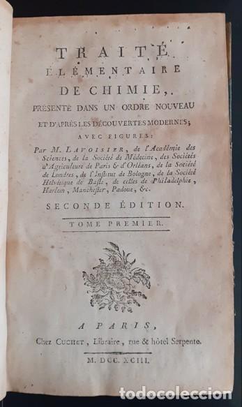 Libri antichi: Trait&eacute; El&eacute;mentaire de Chimie. Tome Premier - Lavoisier, M. 1793