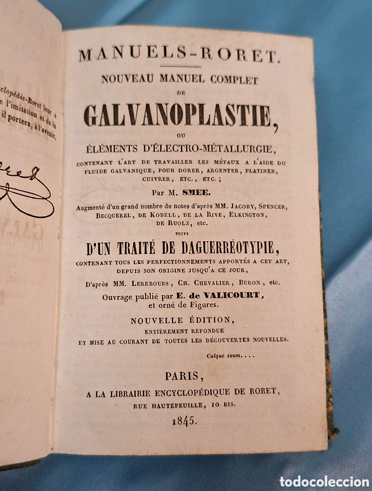 Libros antiguos: Manual de Galvanoplastia 1845 - Foto 1