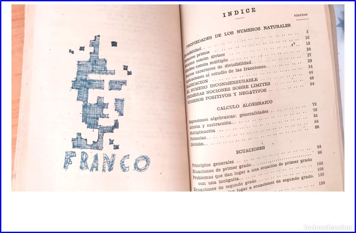 Libros antiguos: A&ntilde;o 1942-43. Aritm&eacute;tica, &Aacute;lgebra y Geometr&iacute;a. 2 tomos en 1 volumen. Edit. en Zaragoza.