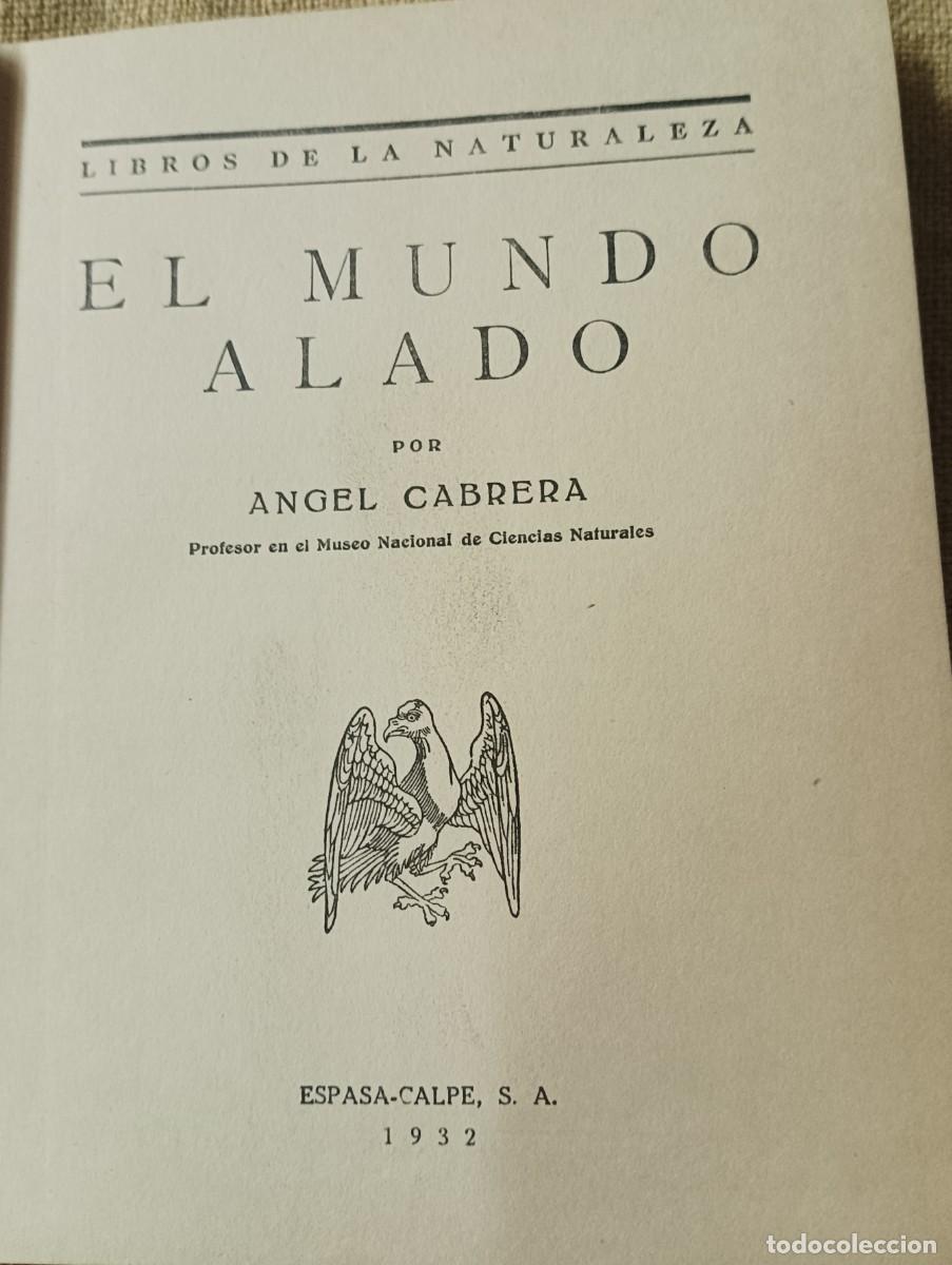 Libros antiguos: El mundo alado.  Angel Cabrera - Foto 2