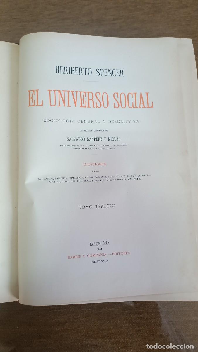Libros antiguos: A&ntilde;o 1884. El Universo Social. In folio.
