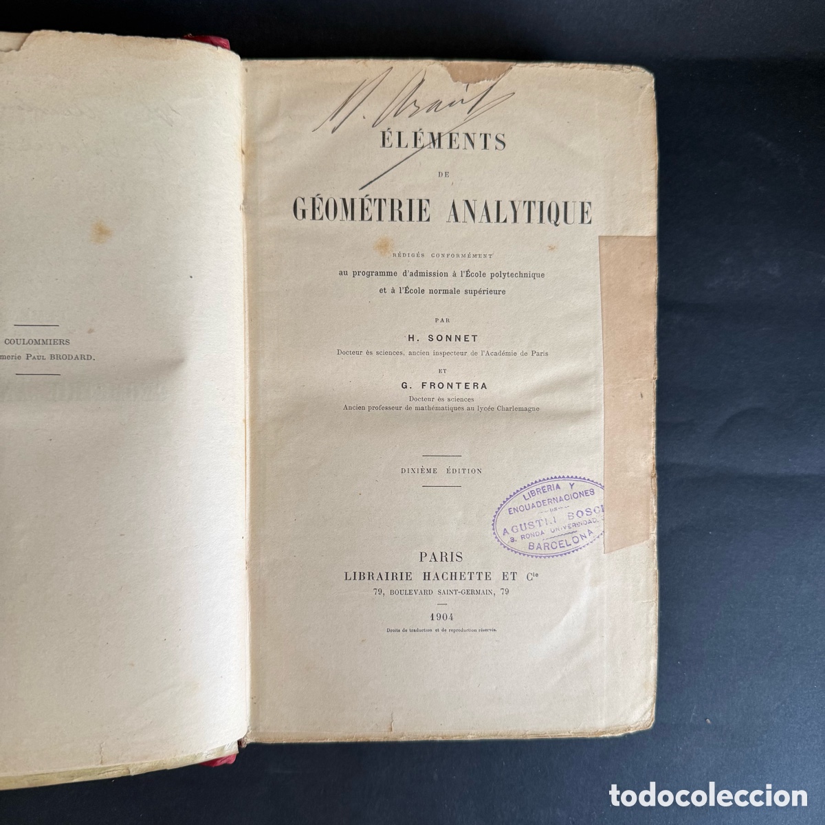 Libros antiguos: Elementos de Geometr&iacute;a Anal&iacute;tica - Sonnet - 1904 - Foto 2