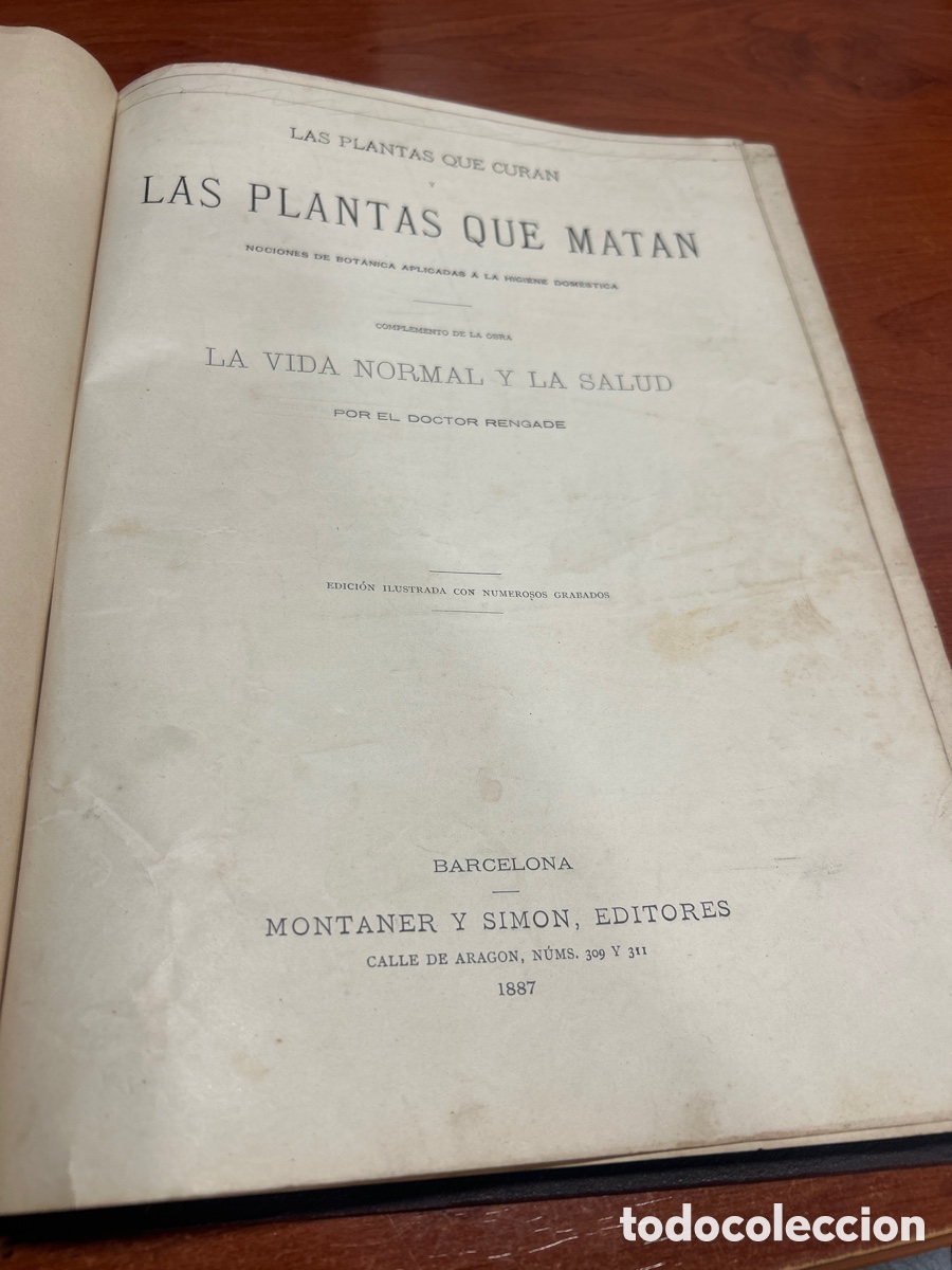 Libros antiguos: LAS PLANTAS QUE CURAN Y LAS PLANTAS QUE MATAN - DR. RENGADE - MONTANER Y SIM&Oacute;N - 1887