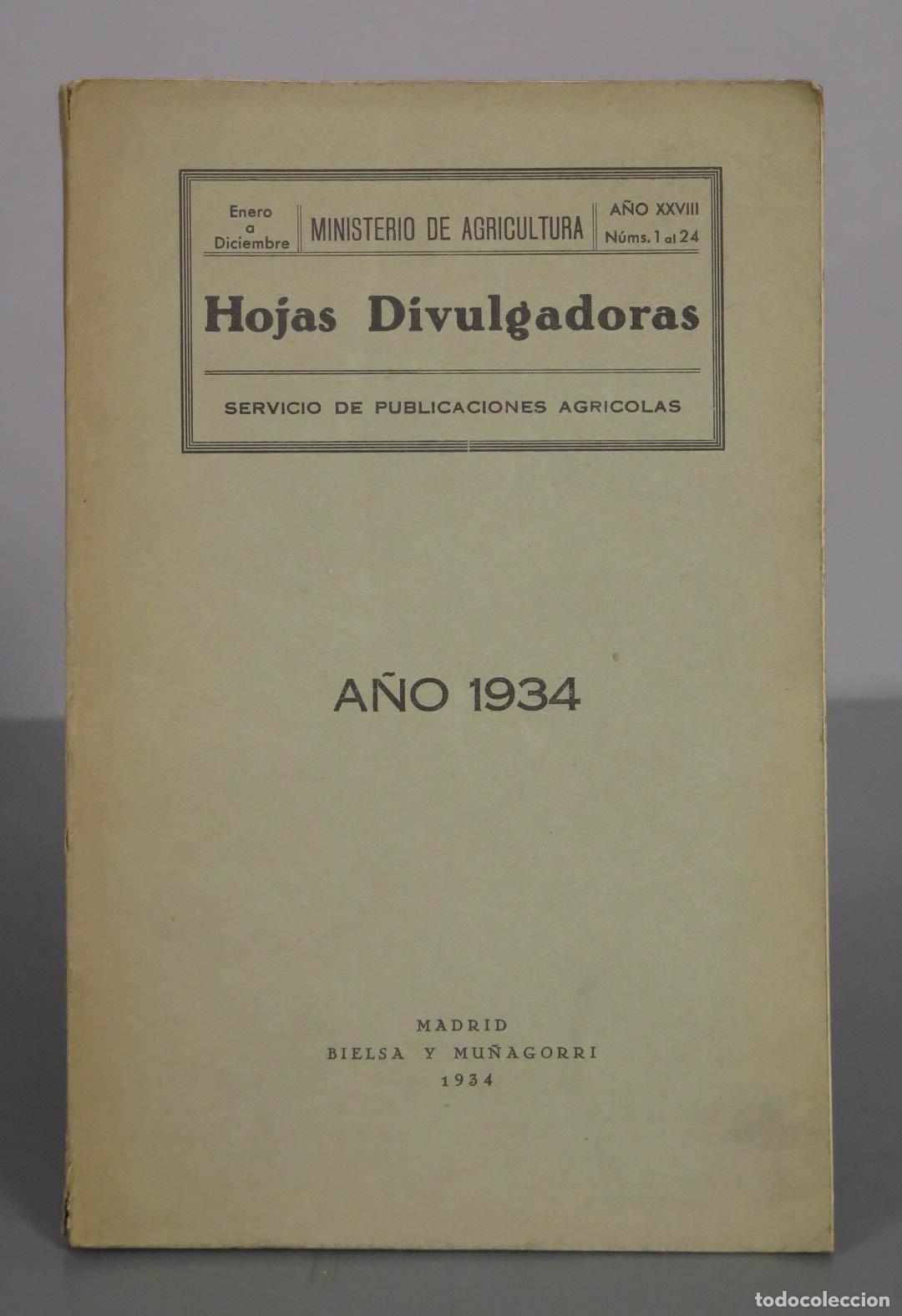 Libros antiguos: Hojas Divulgadoras - Ministerio de Agricultura - 1934. 1-24